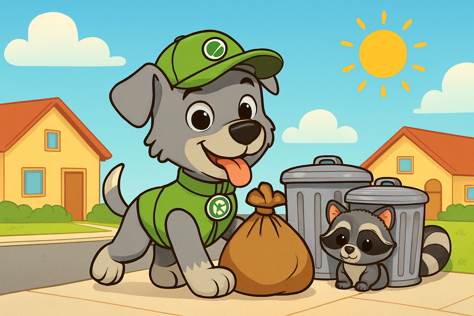 rocky and the big trash day