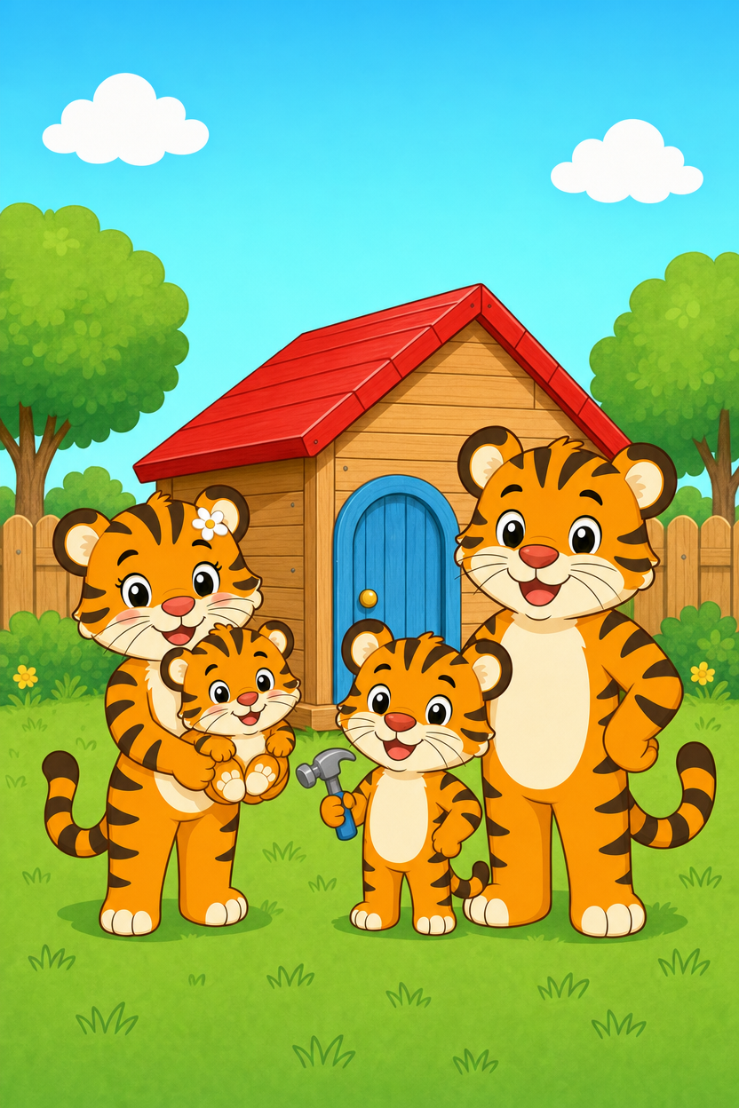 zephyr tiger builds a house