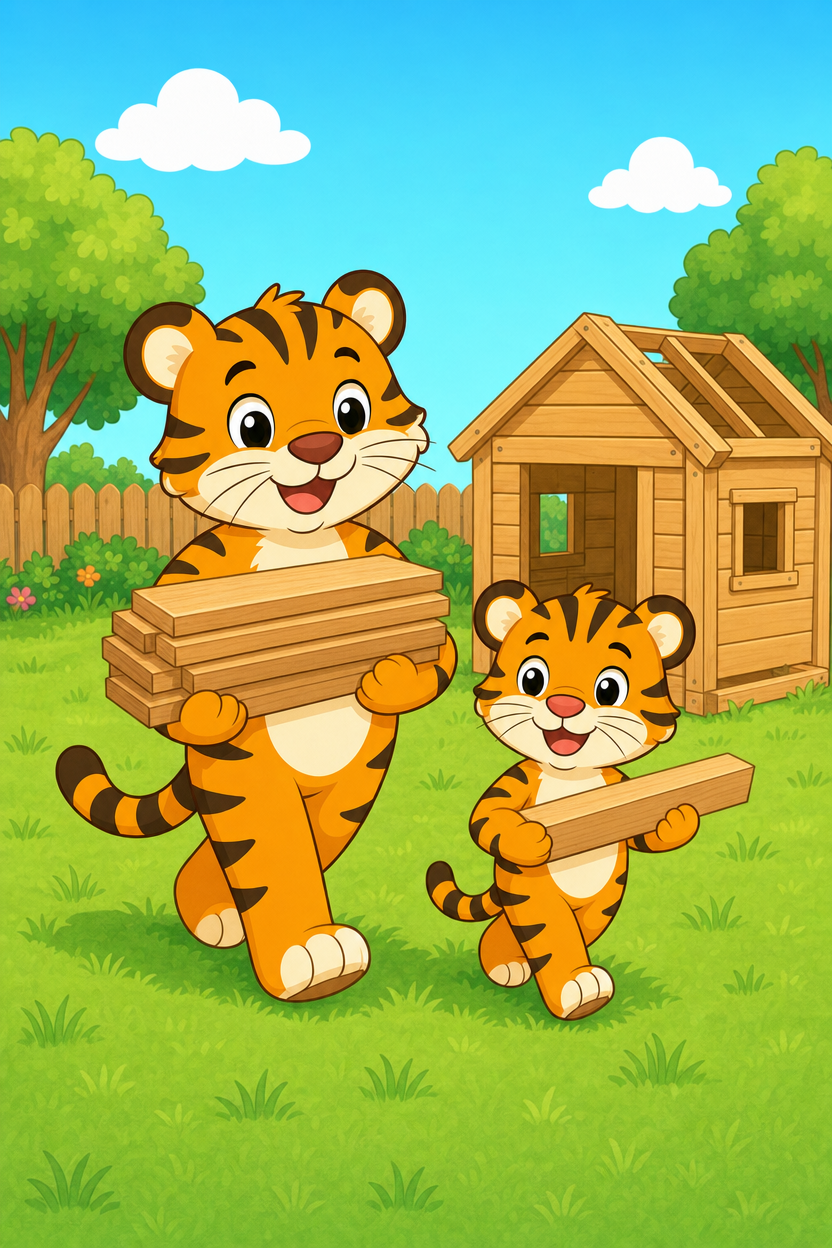 zephyr tiger builds a house