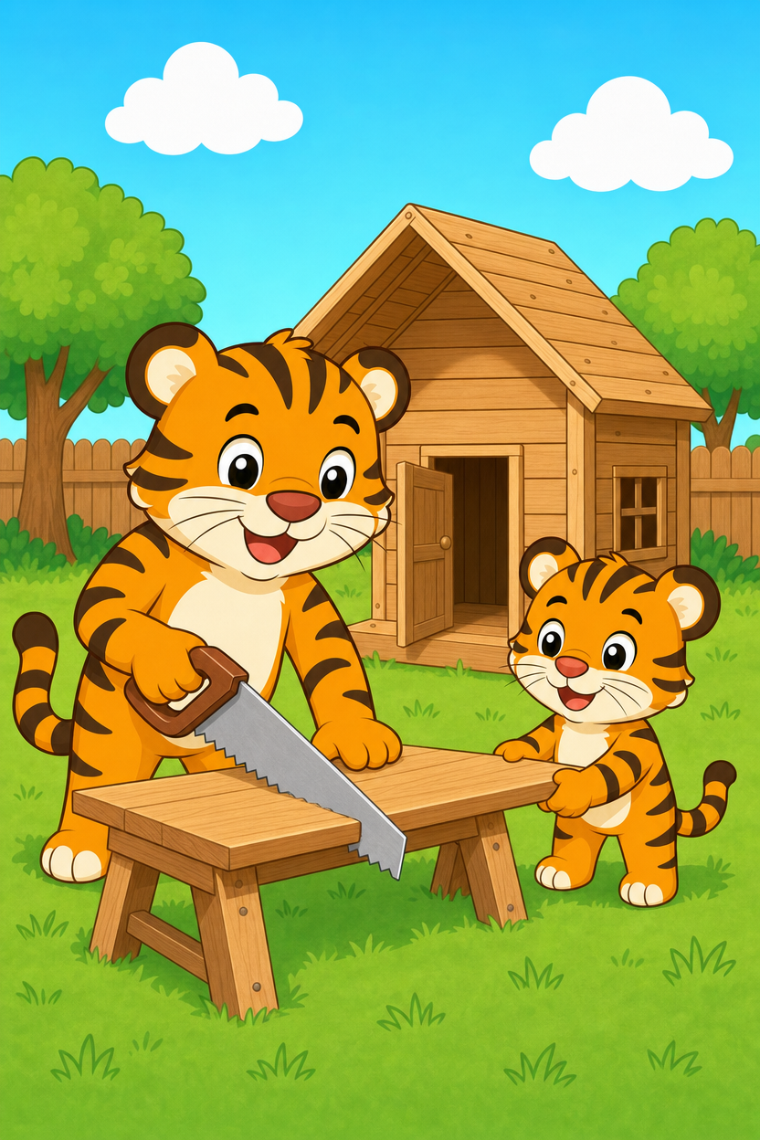 zephyr tiger builds a house