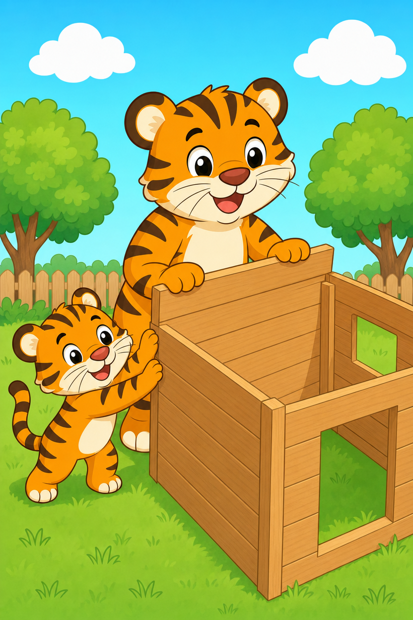 zephyr tiger builds a house