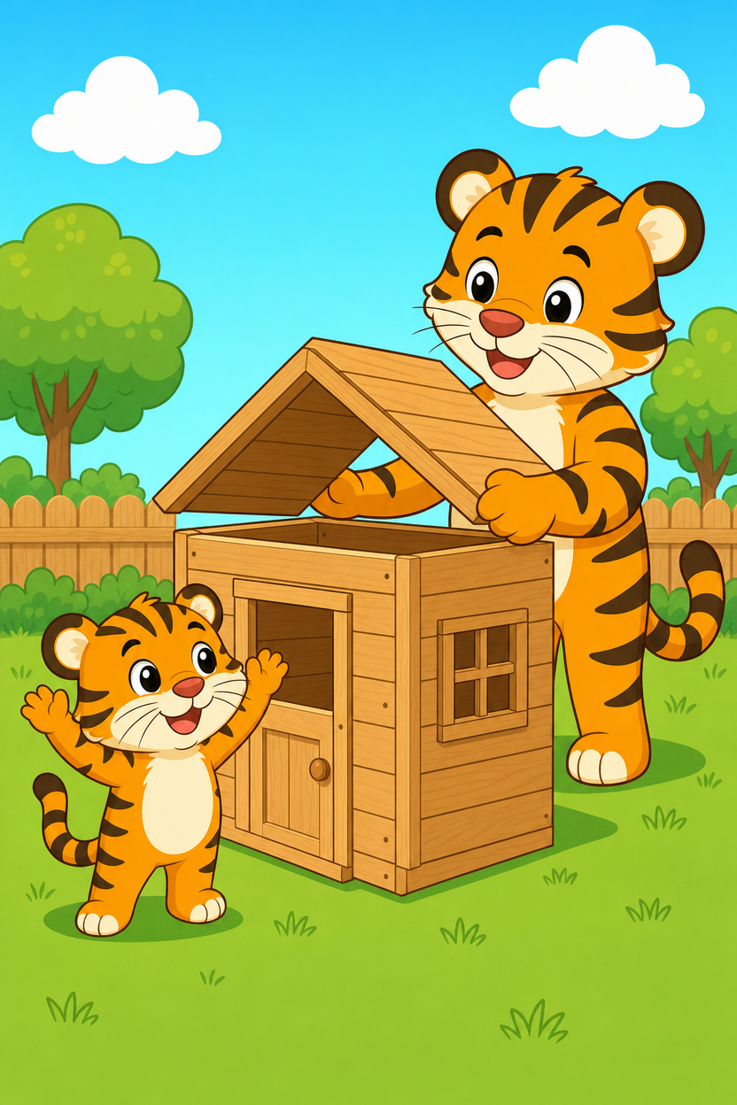 zephyr tiger builds a house