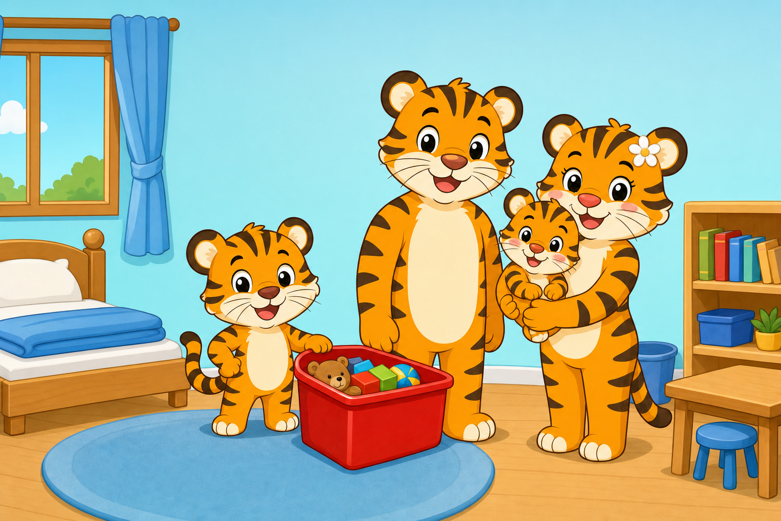 zephyr tiger cleans his room