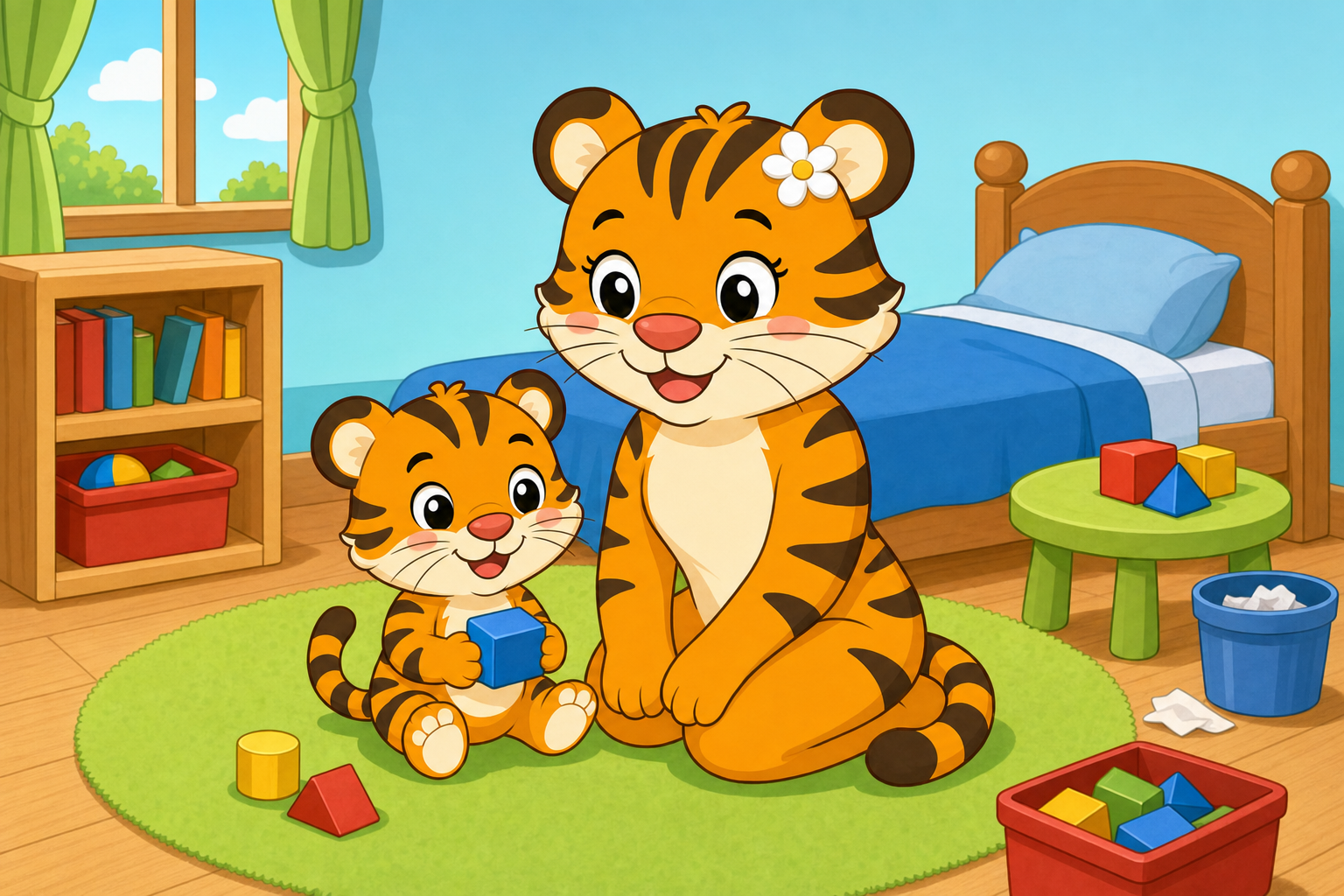 zephyr tiger cleans his room
