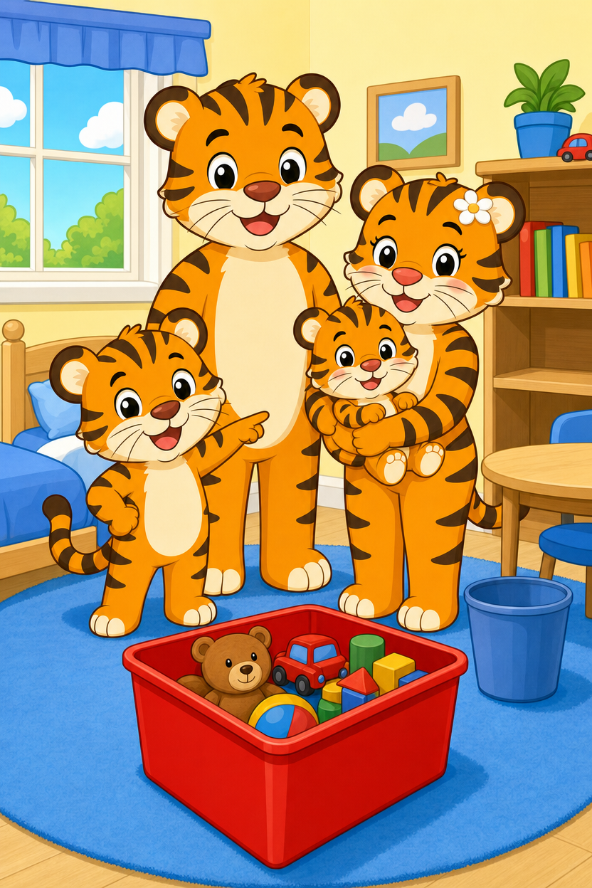 zephyr tiger cleans his room