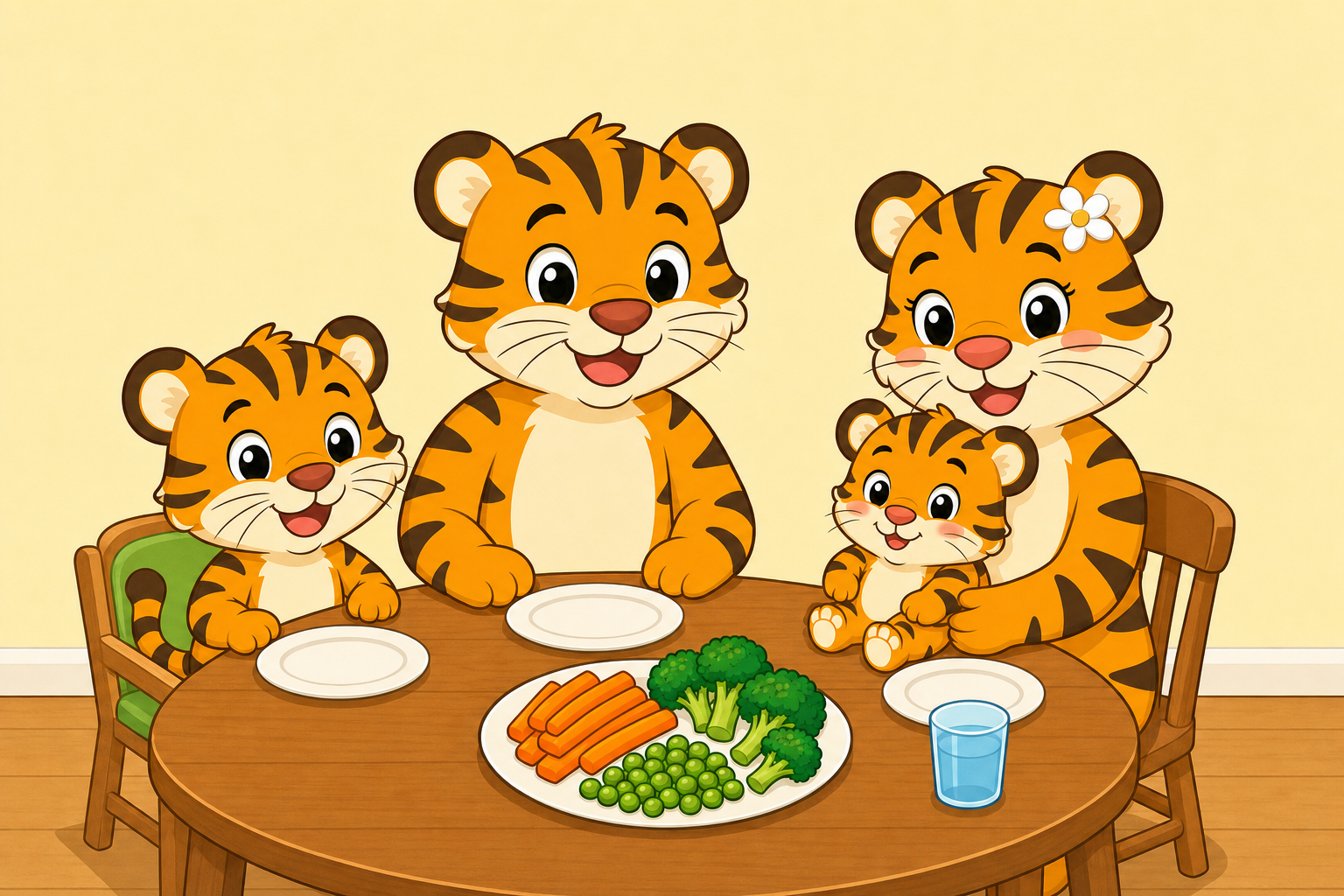 zephyr tiger eats his vegetables