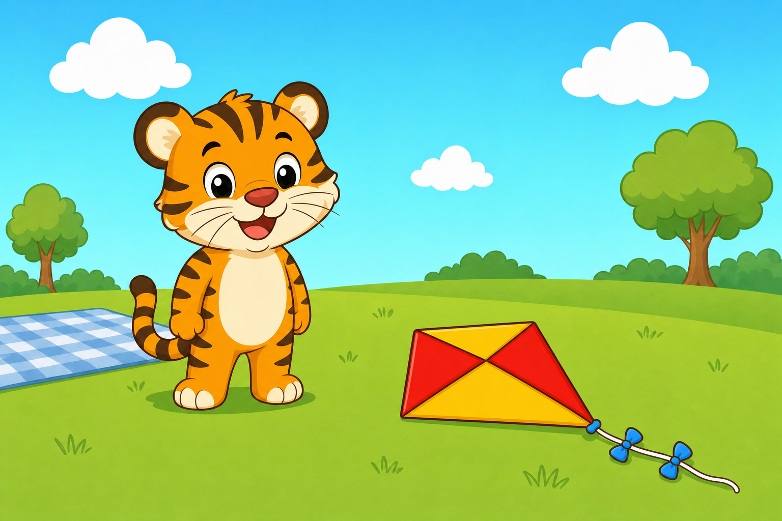 zephyr tiger flies a kite