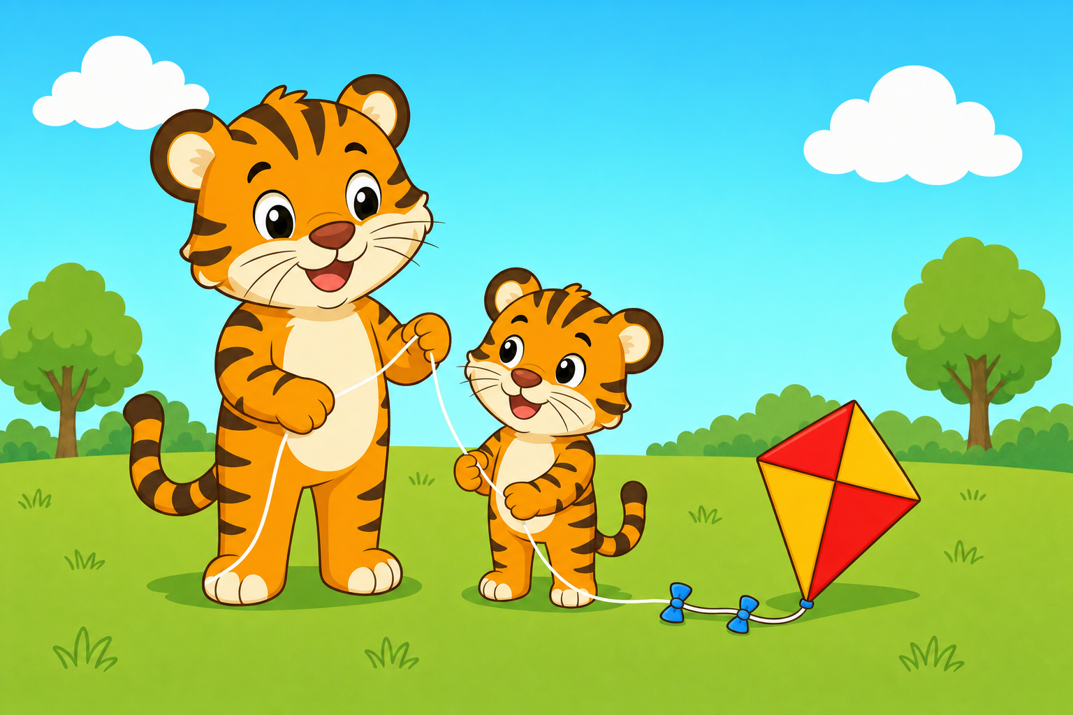 zephyr tiger flies a kite