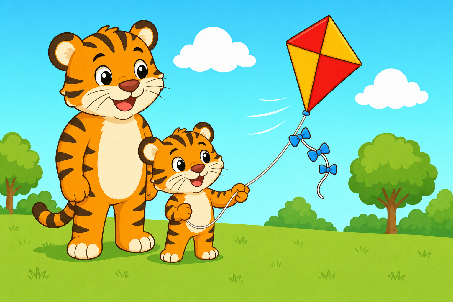 zephyr tiger flies a kite