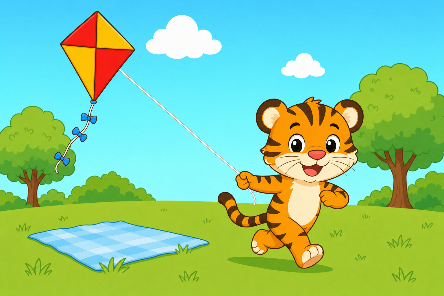 zephyr tiger flies a kite