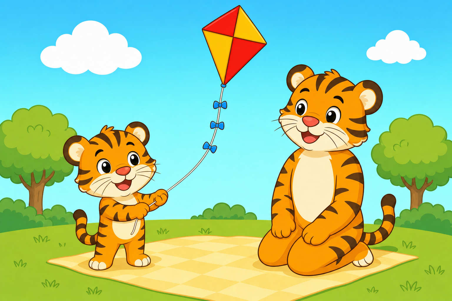 zephyr tiger flies a kite