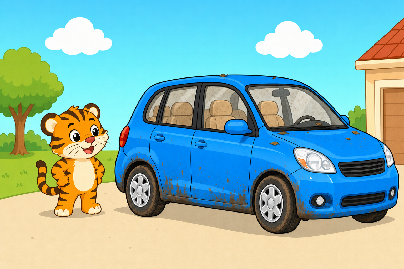 zephyr tiger goes to the car wash