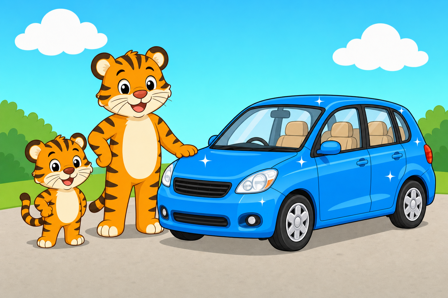zephyr tiger goes to the car wash