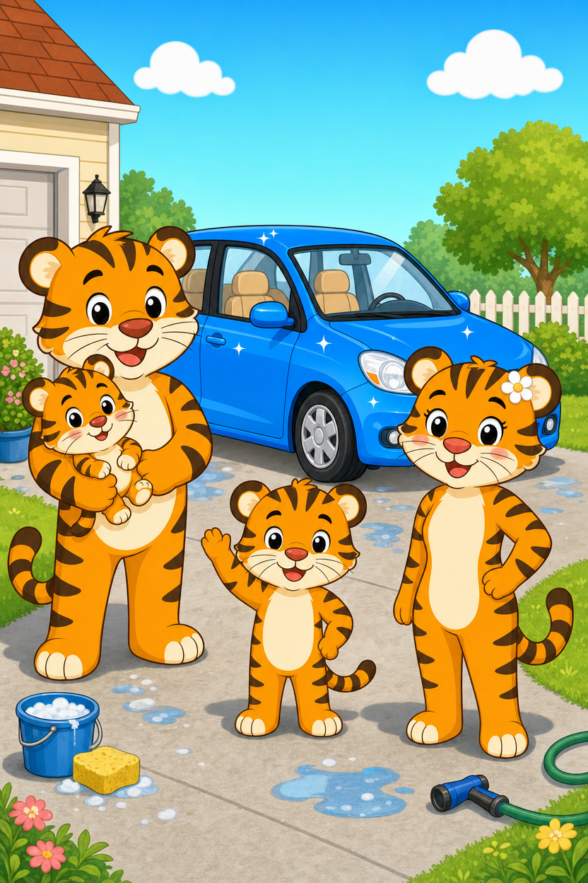 zephyr tiger goes to the car wash