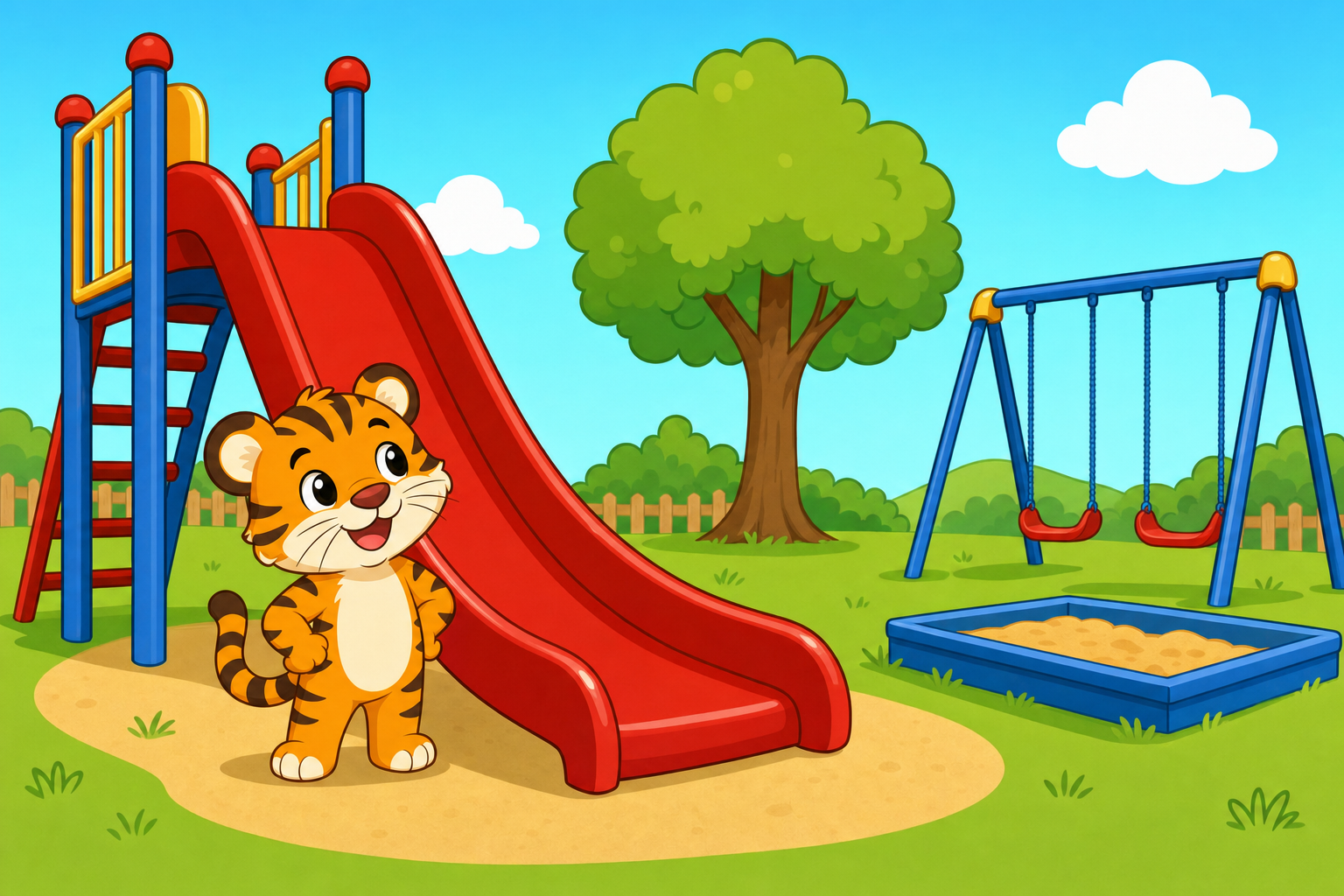 zephyr tiger goes to the playground