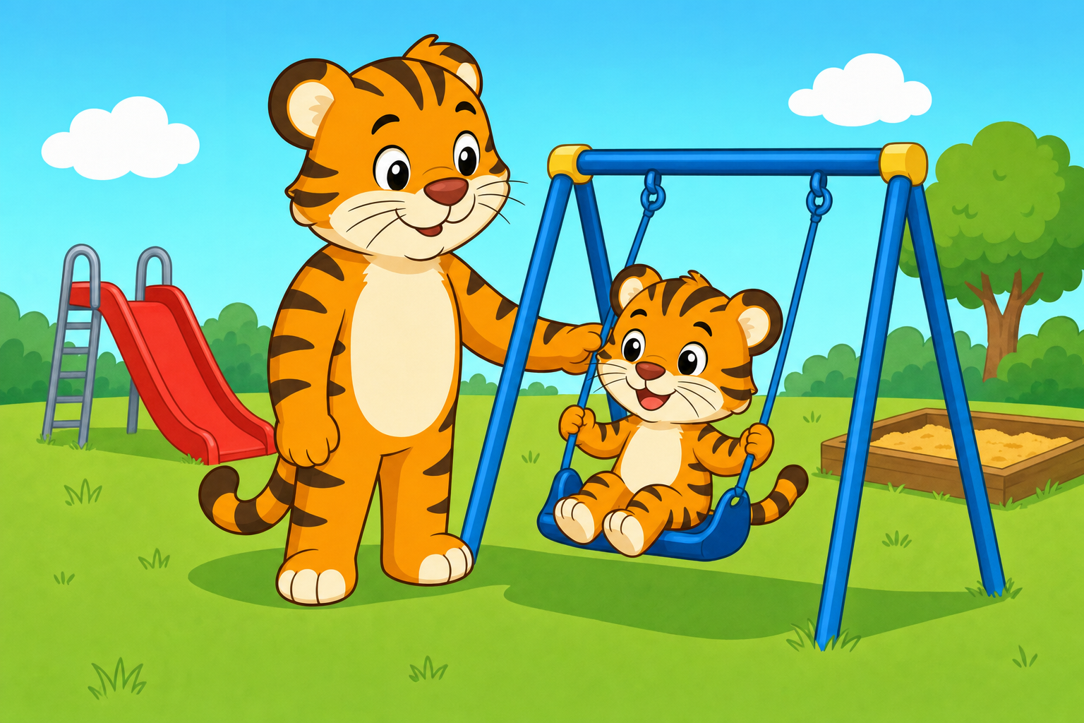 zephyr tiger goes to the playground
