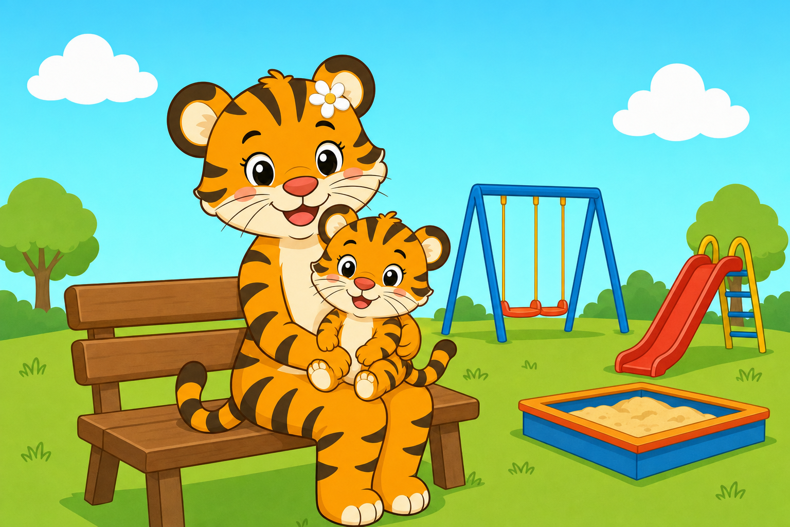 zephyr tiger goes to the playground