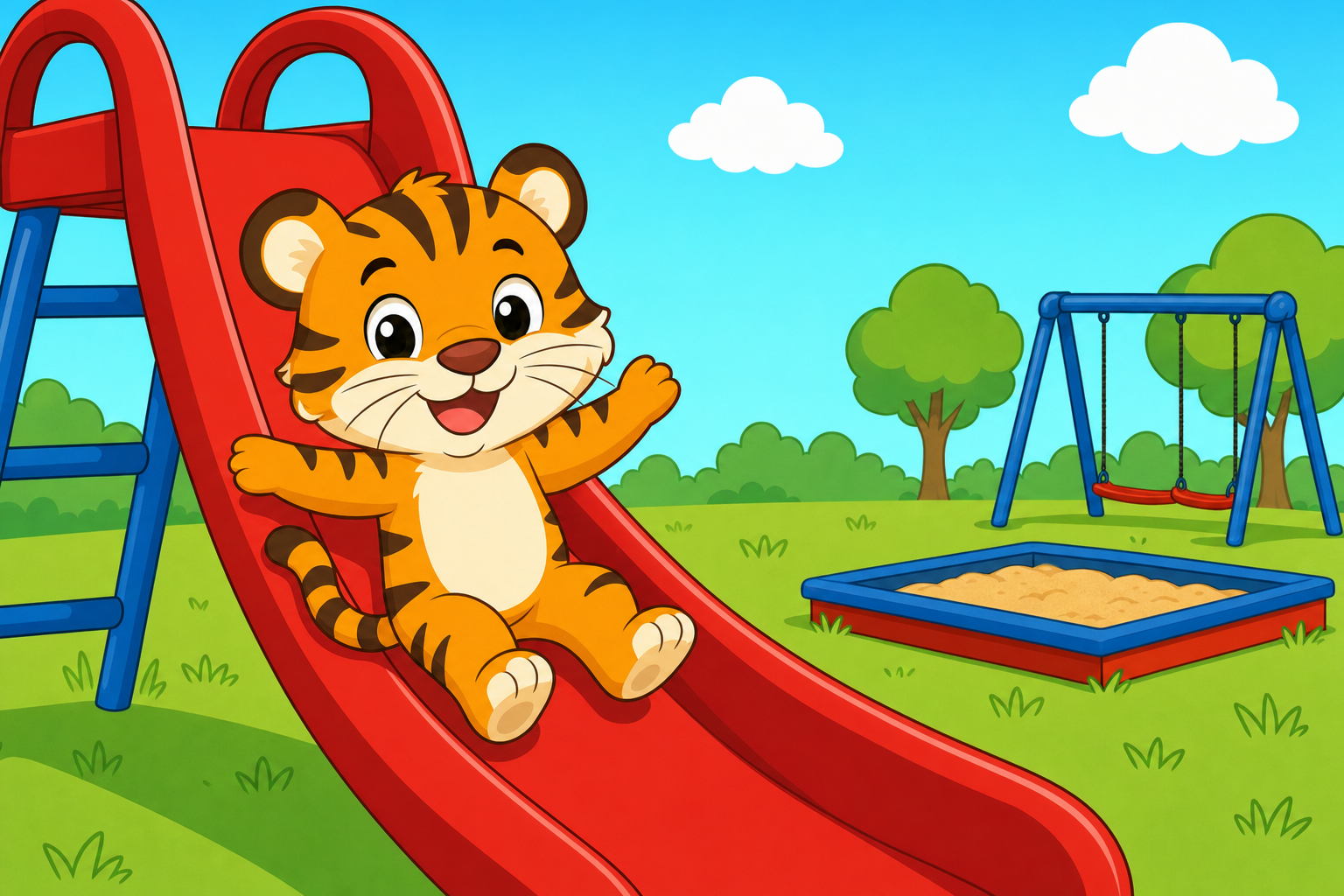 zephyr tiger goes to the playground