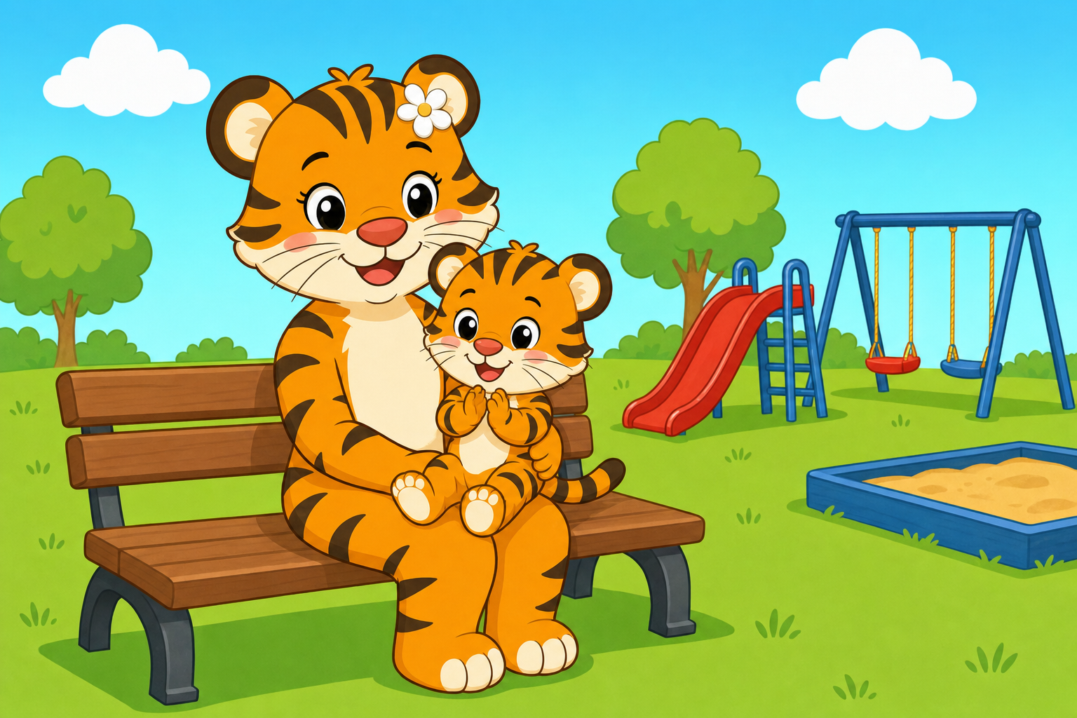 zephyr tiger goes to the playground