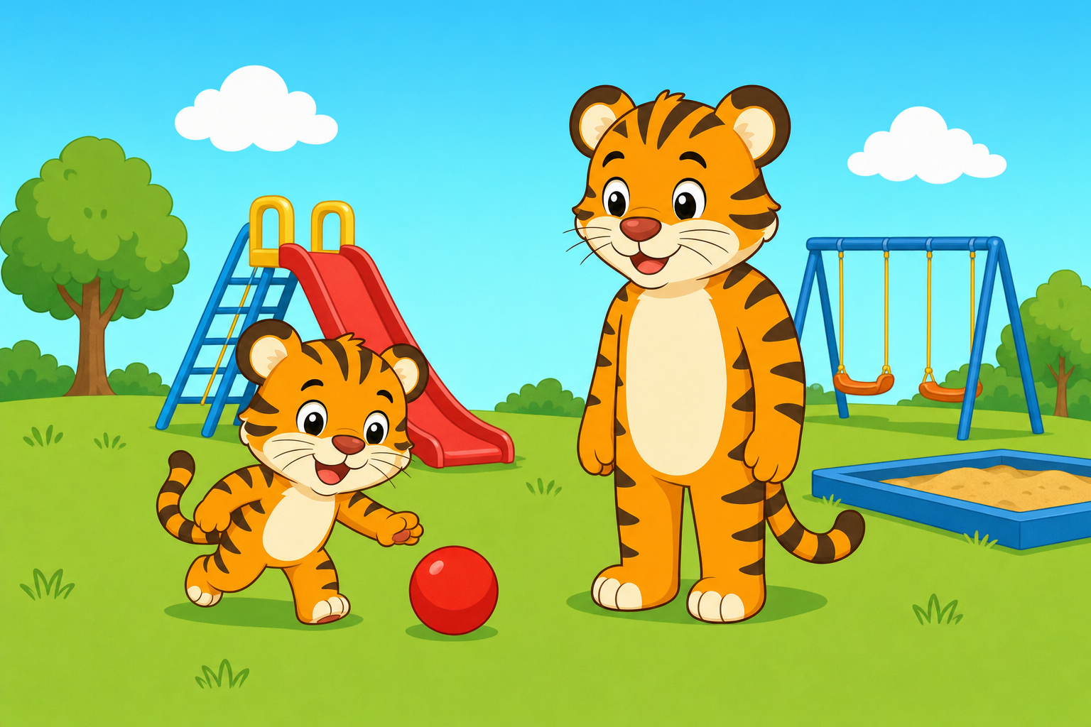 zephyr tiger goes to the playground