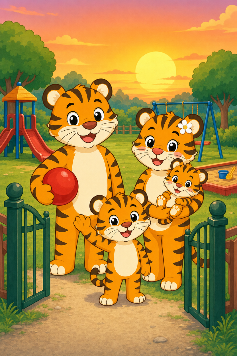 zephyr tiger goes to the playground