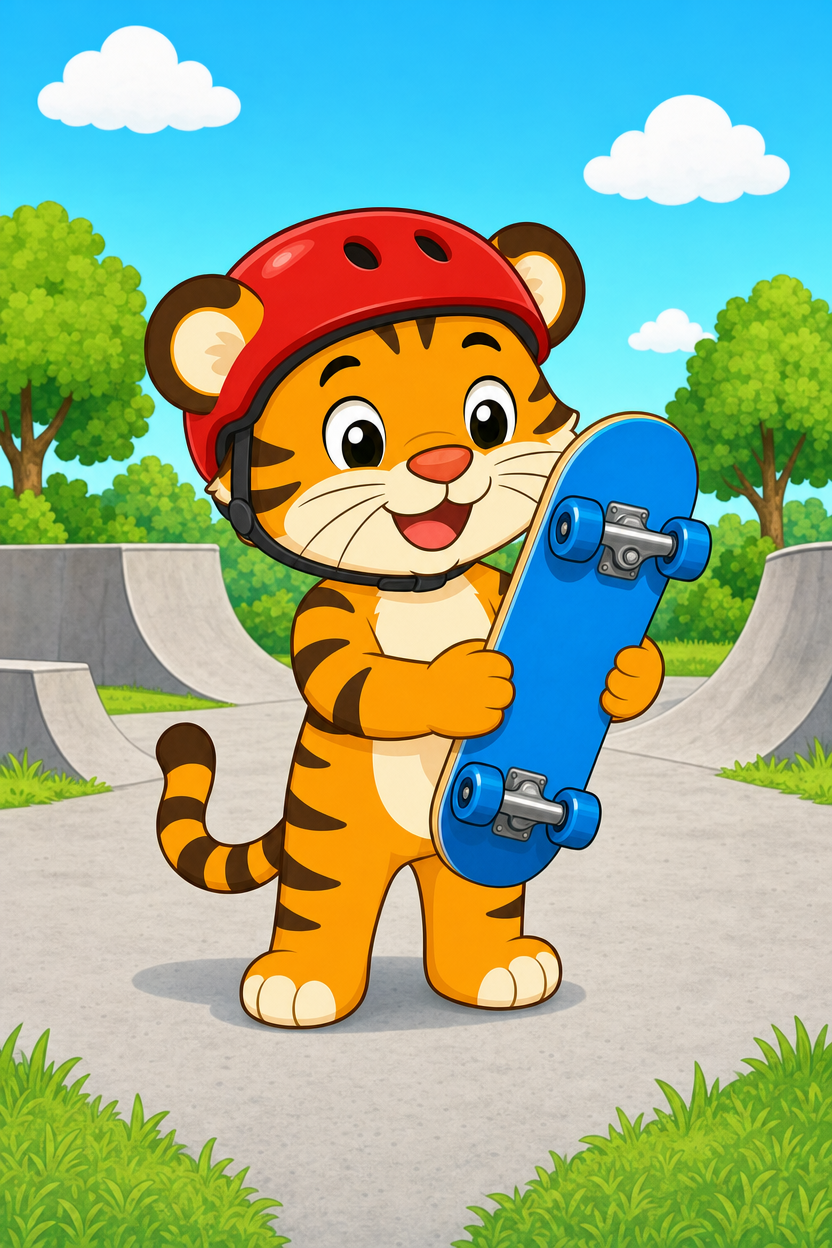 zephyr tiger goes to the skatepark