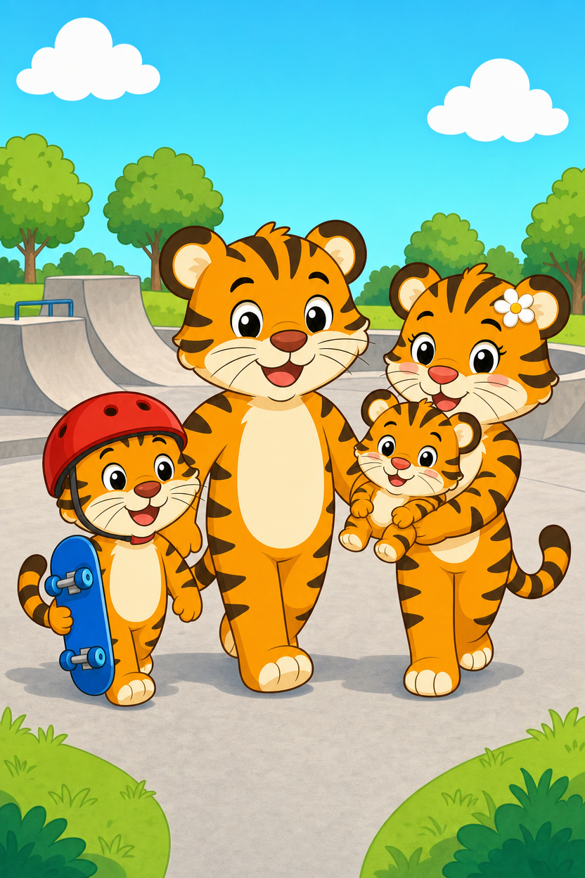 zephyr tiger goes to the skatepark