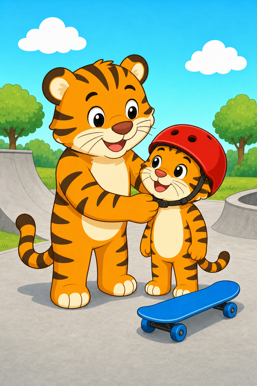 zephyr tiger goes to the skatepark