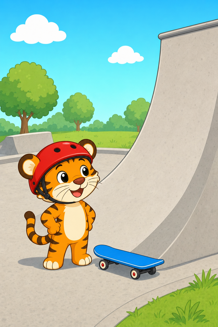 zephyr tiger goes to the skatepark
