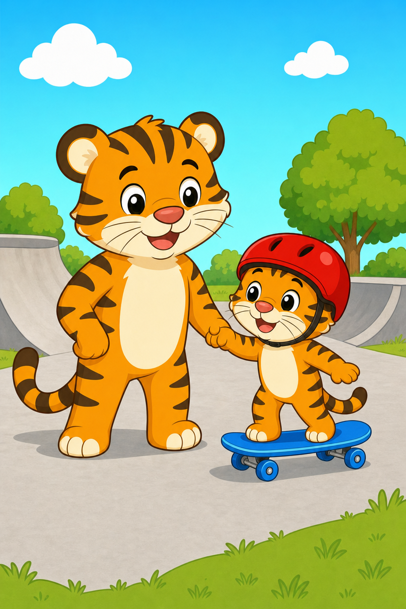 zephyr tiger goes to the skatepark
