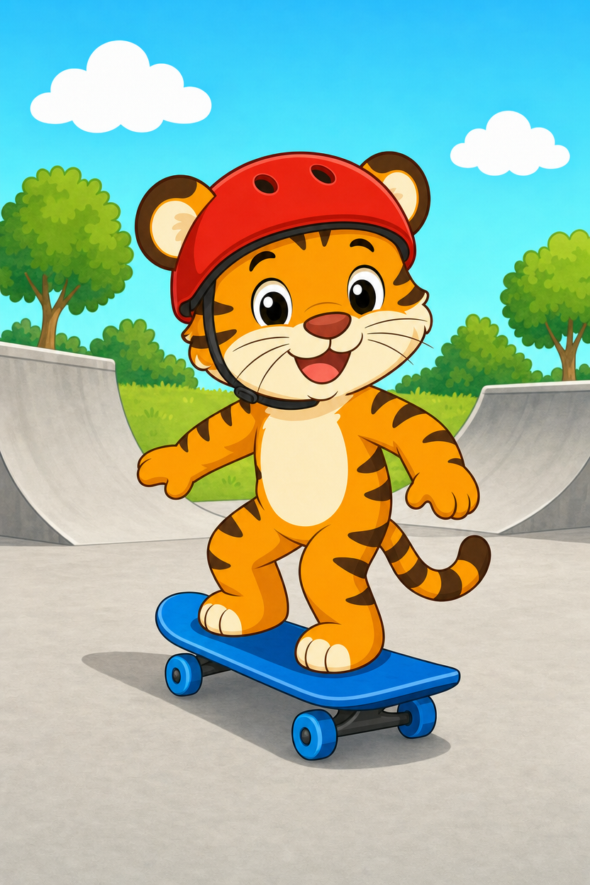 zephyr tiger goes to the skatepark