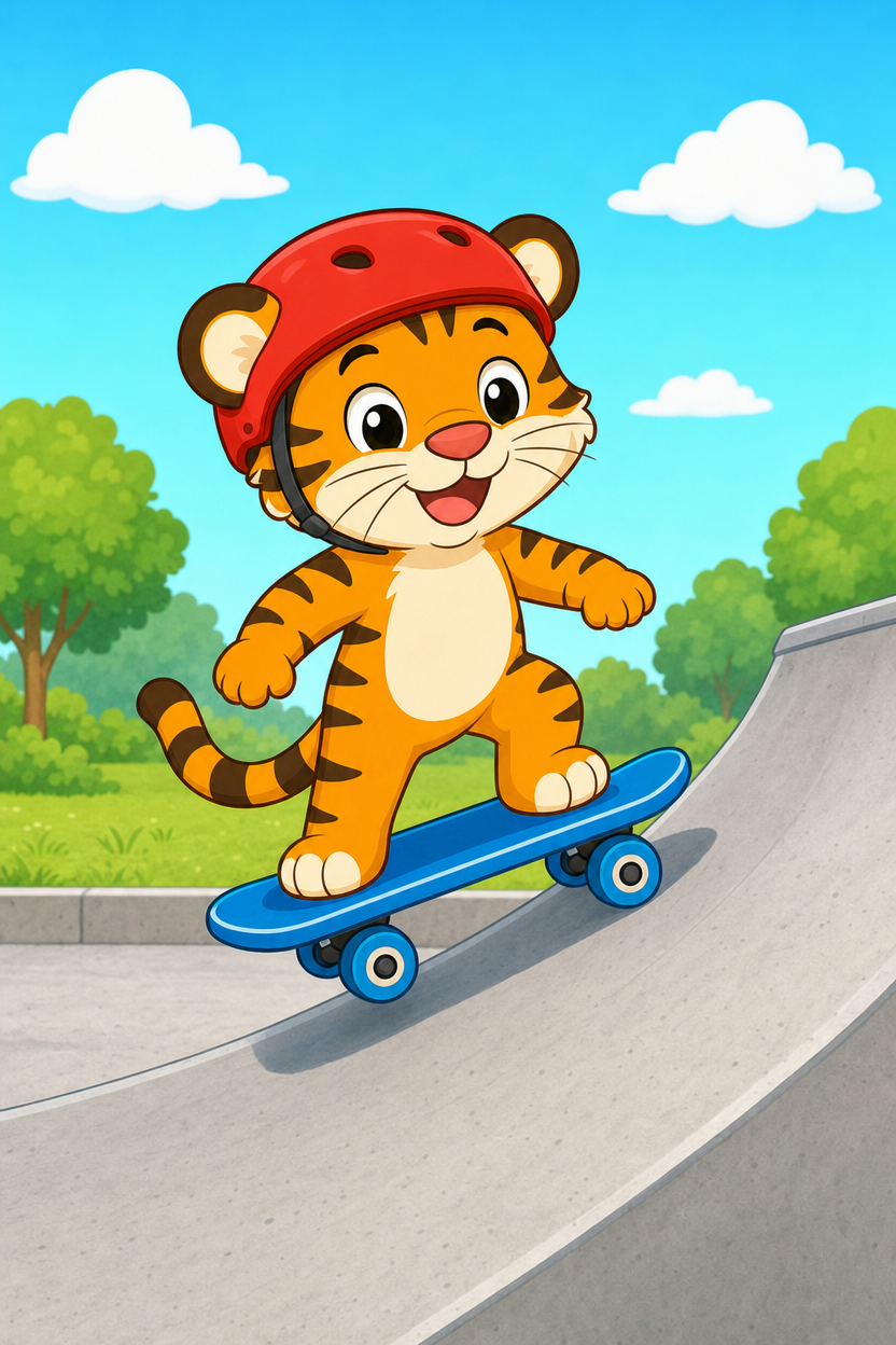 zephyr tiger goes to the skatepark