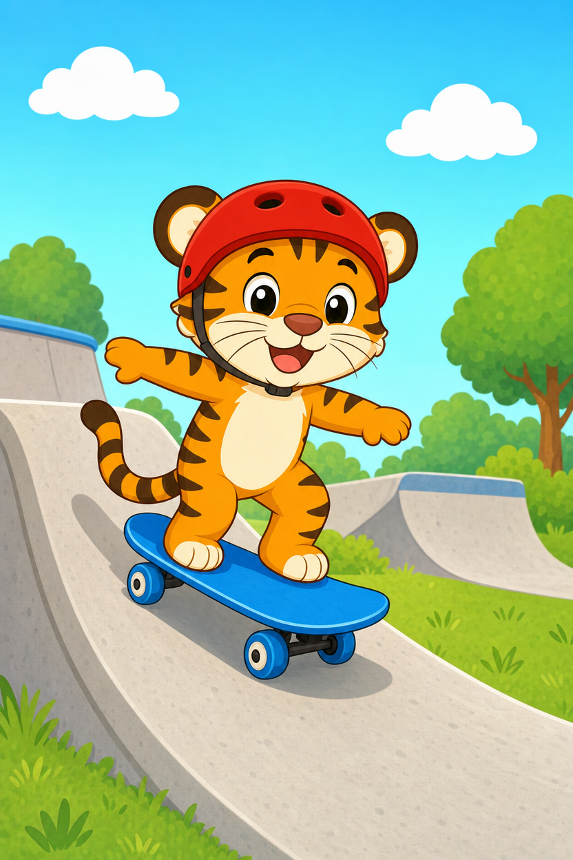 zephyr tiger goes to the skatepark