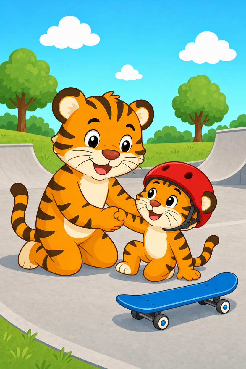 zephyr tiger goes to the skatepark