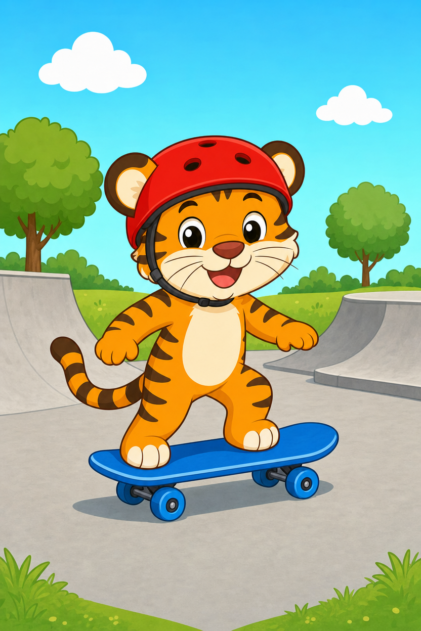 zephyr tiger goes to the skatepark