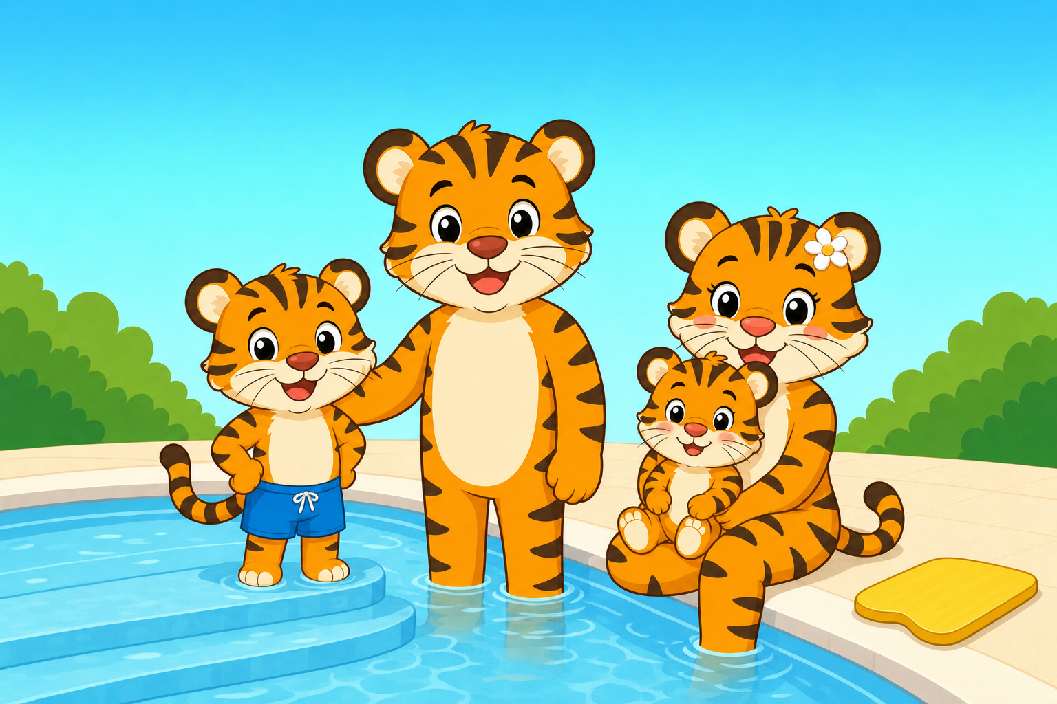 zephyr tiger learns to swim