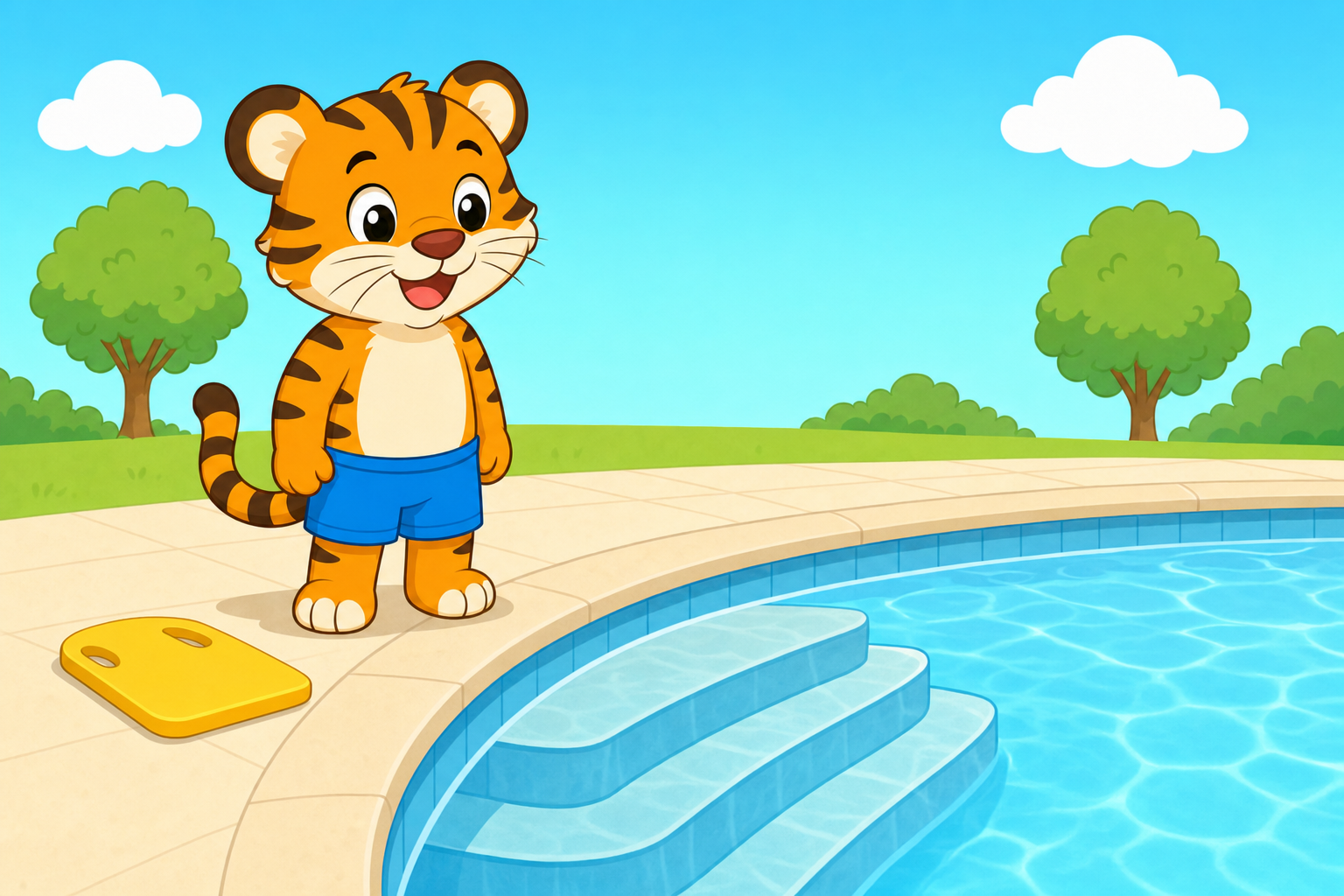 zephyr tiger learns to swim