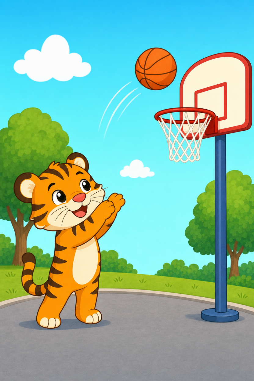 zephyr tiger plays ball