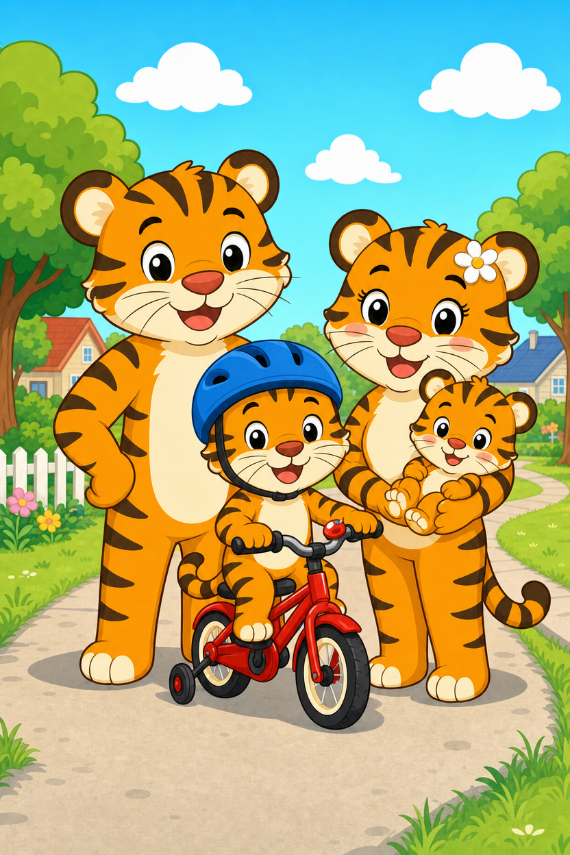 zephyr tiger rides his bike