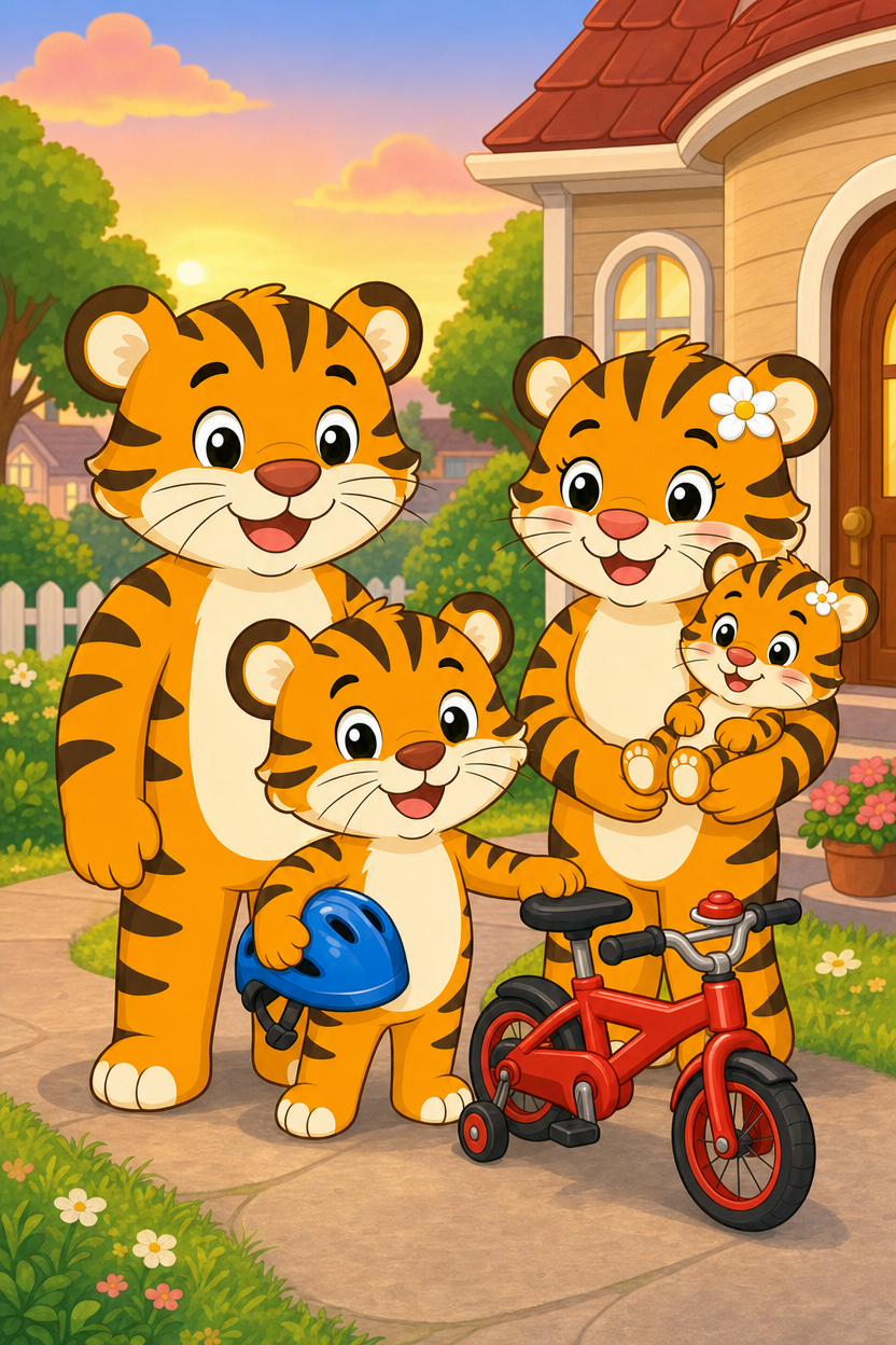 zephyr tiger rides his bike