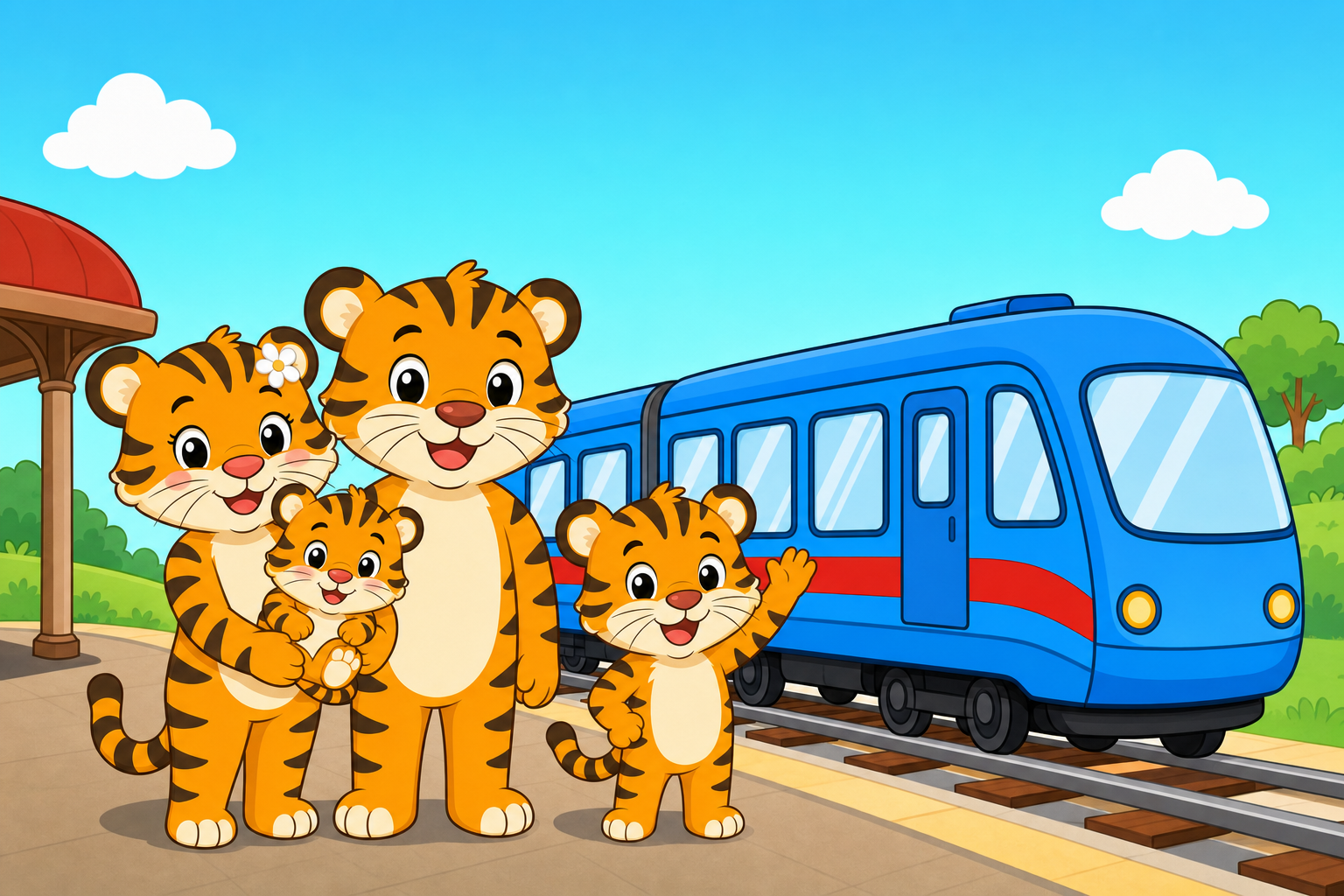 zephyr tiger rides the train