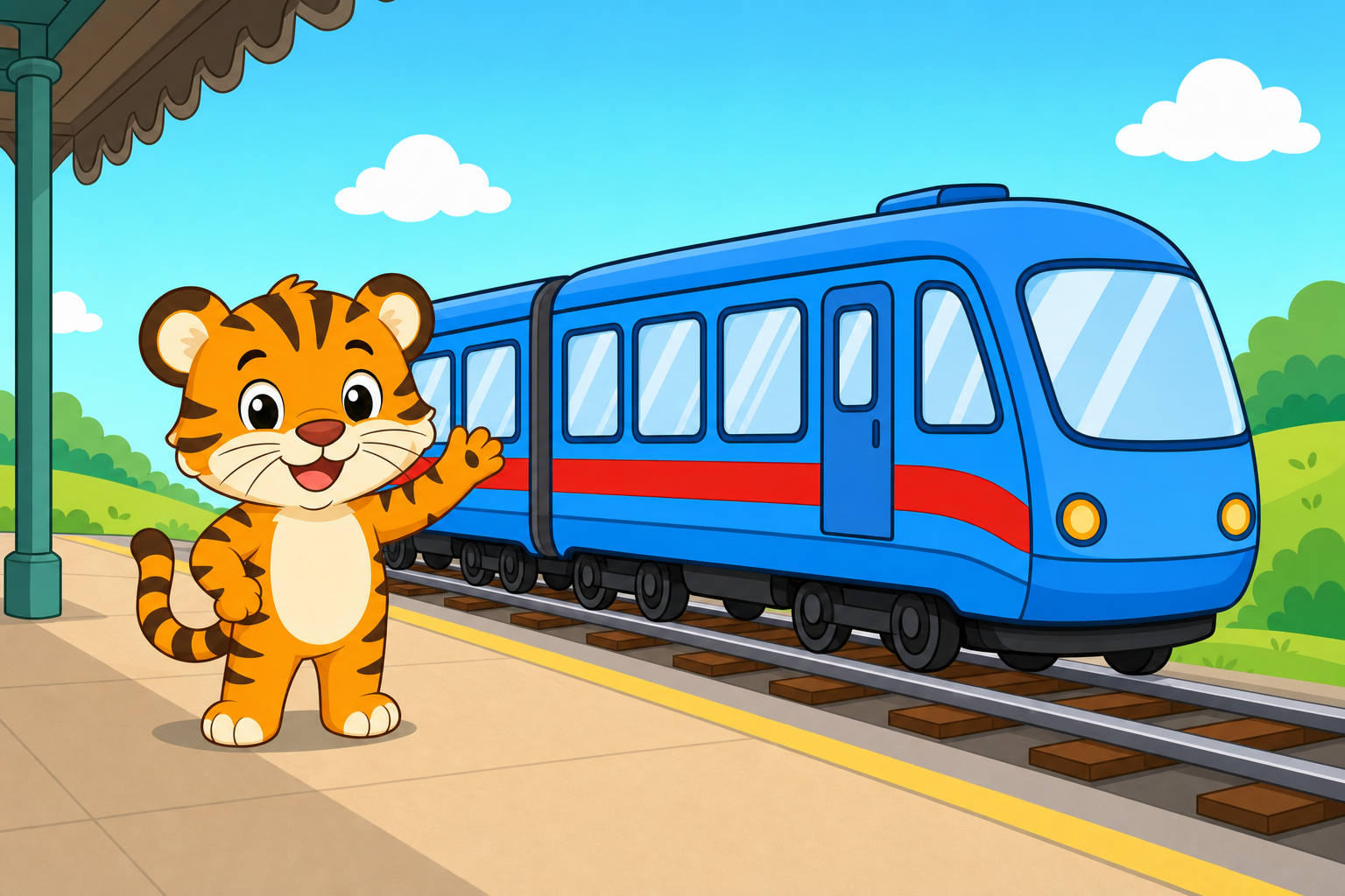 zephyr tiger rides the train