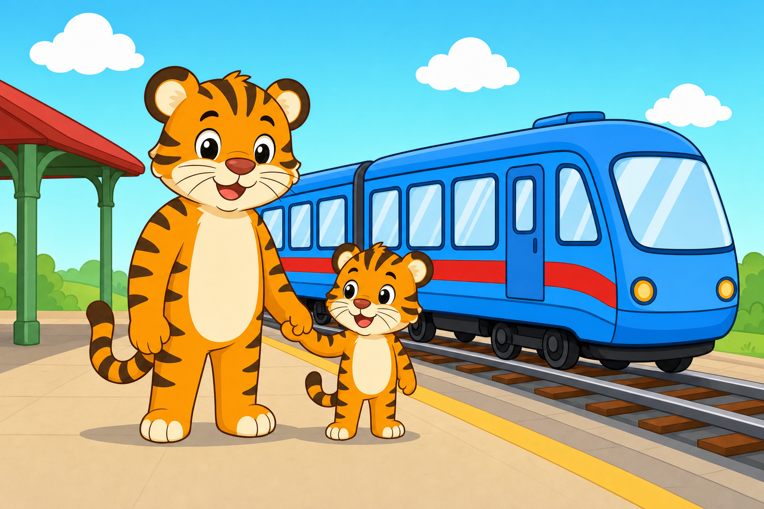 zephyr tiger rides the train