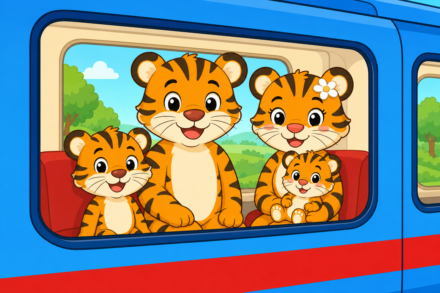 zephyr tiger rides the train