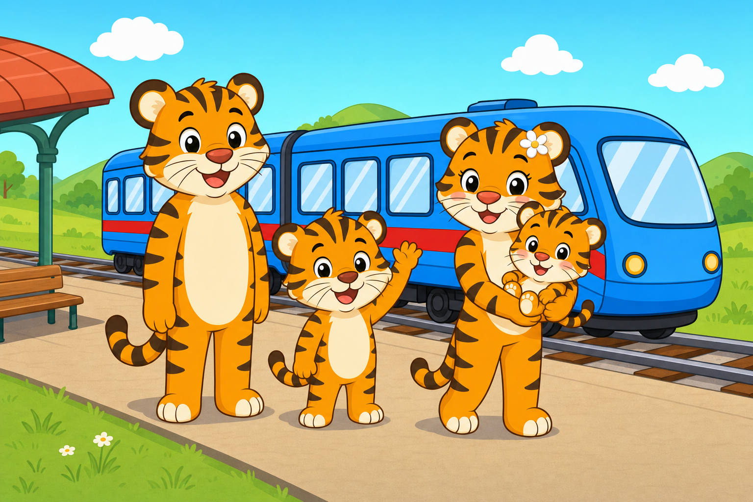zephyr tiger rides the train