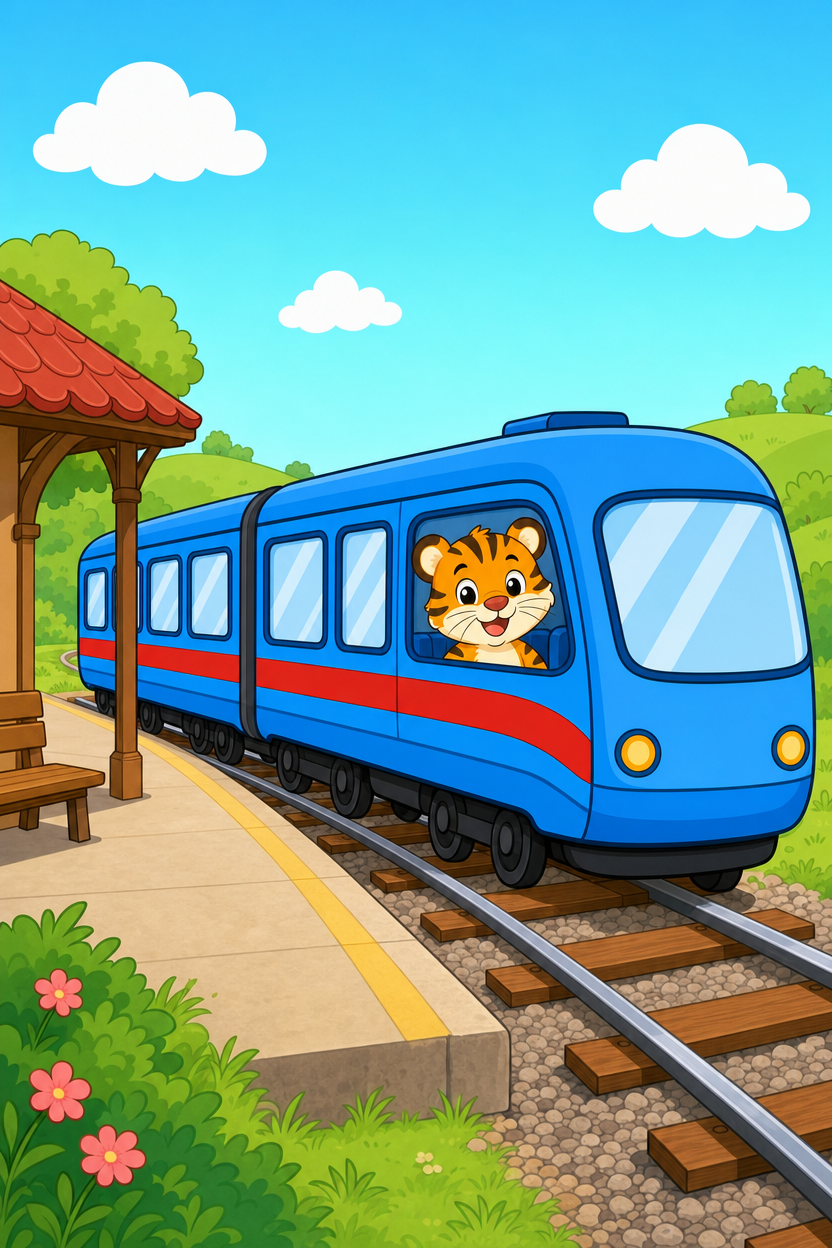 zephyr tiger rides the train