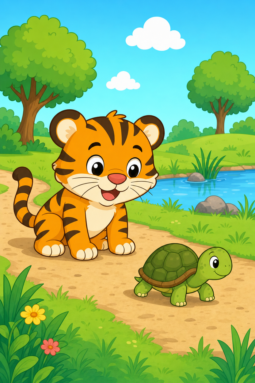 zephyr tiger saves a turtle