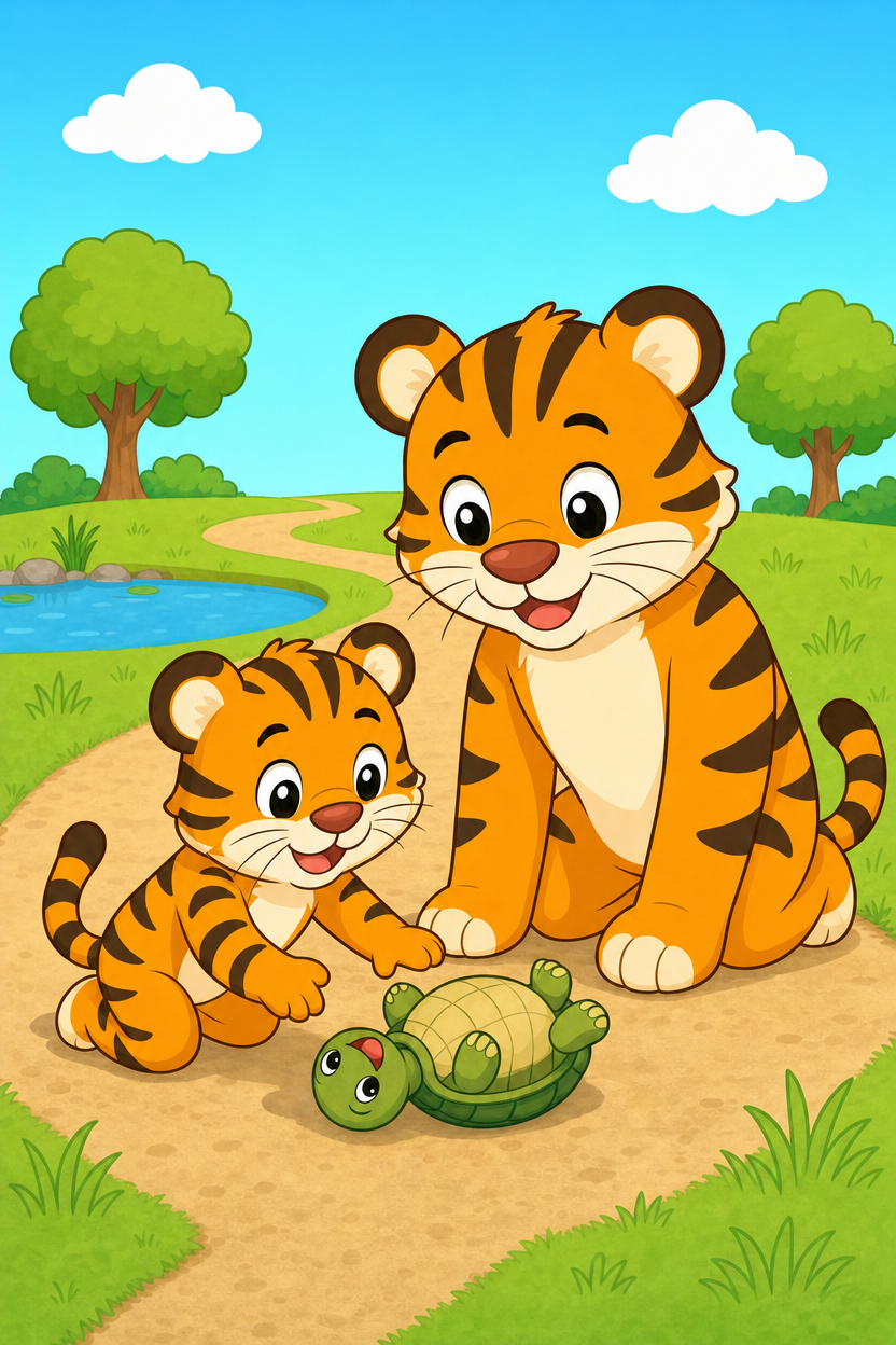zephyr tiger saves a turtle