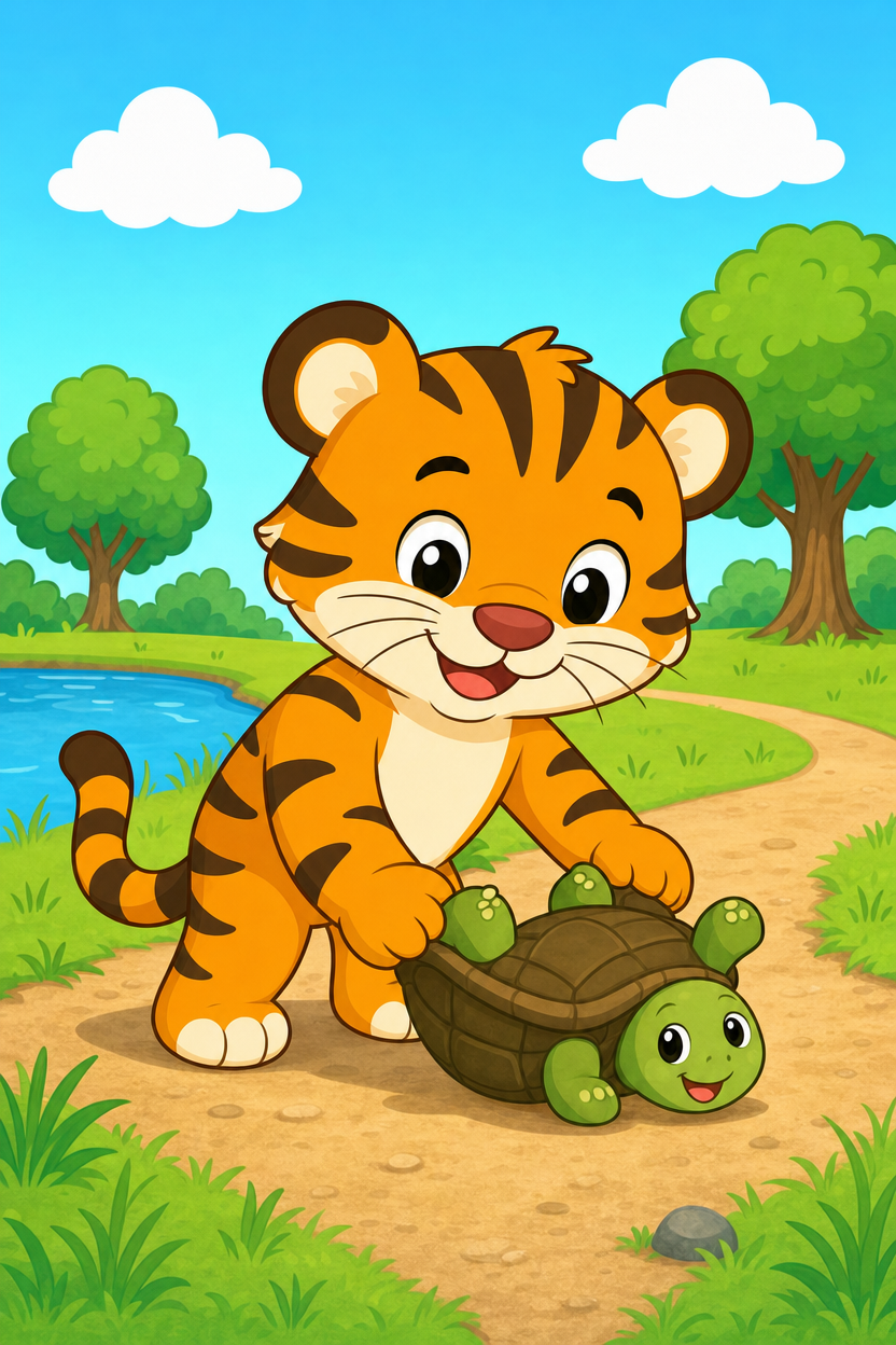 zephyr tiger saves a turtle