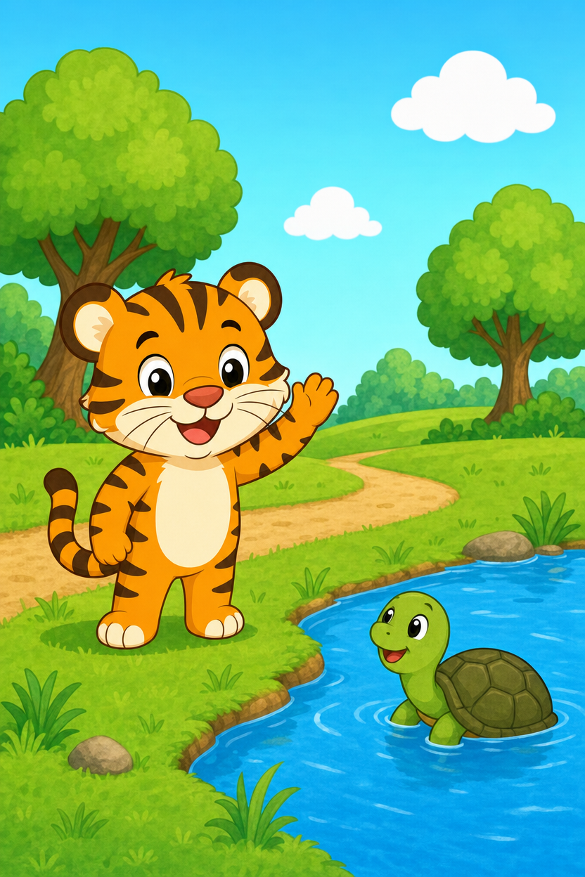zephyr tiger saves a turtle